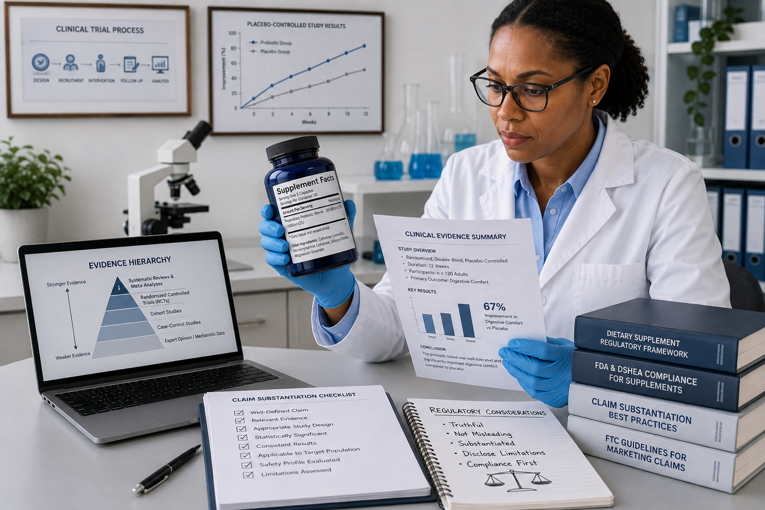 Supplement product beside scientific evidence and review notes